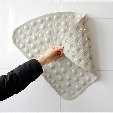 Shower mats shower non-slip, anti-slip mat, antibacterial, anti-mold,  quarter circle, corner area, bathtub mats bath mat with suction cups for bathtub  shower 54 x 54 cm - white