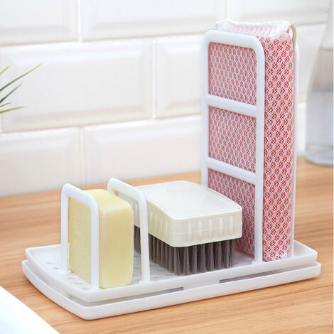 Organize Your Kitchen Sink with This 1pc Silicone Soap Tray, Soap  Dispenser, and Scrubber Brushes! Bathroom Accessories