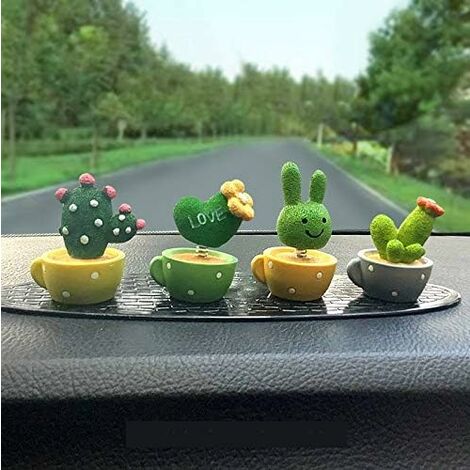 Car Dashboard Ornament Cute Green Plant Cactus Small Potted