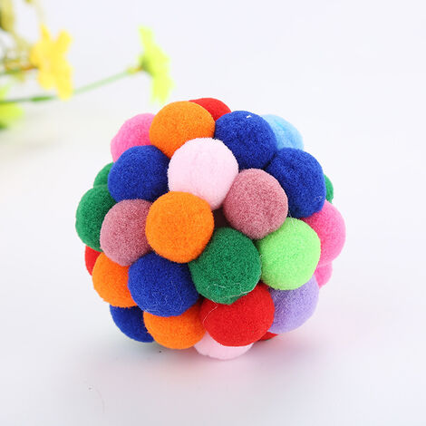 Cat Toy Ball Launcher, 30 Cat Pom Pom Balls And Cat Toy Launcher