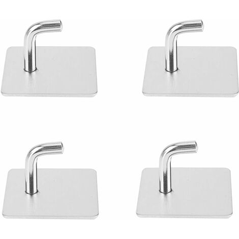 4 Pcs Towel Adhesive Hooks for Tile Wall Stainless Steel Wall Hangers of Heavy Duty Shower Stick on Hooks for Coat,Hat,Key Wall Sticky Hooks