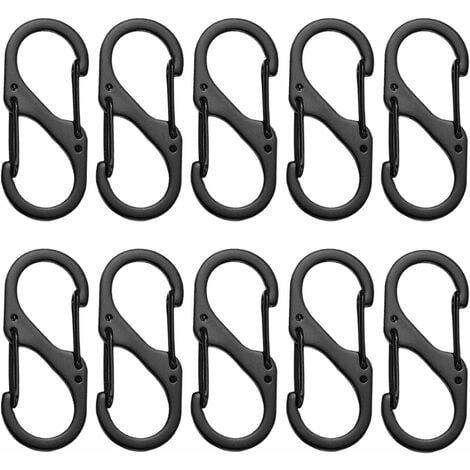 Carabiner - 3 Aluminum Carabiner D Shape Buckle Pack, Keychain Clip,  Spring Snap Key Chain Clip Hook Buckle 6 Pack- Pink