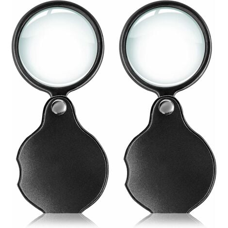 Pineapple [2 Pack] 10x Jewelers Loupe Magnifier Pocket Magnifying Glass Jewelry Eye Loop for Jewelers, Gems, Diamonds, Coins, Plants