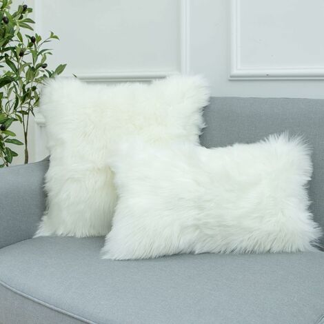 2pcs White Throw Pillow Inserts, Square Pillows Decorative Sofa Pillows  Fabric Fluffy Soft Pillows For Bed, Sofa Couch Car Home Decor, 18*18 Inch