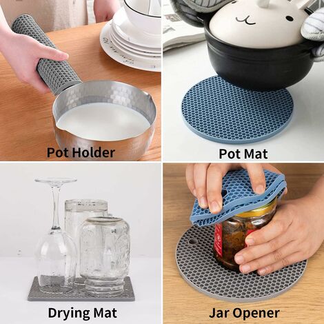 Silicone trivet mats, silicone pot holders for hot pans and pot