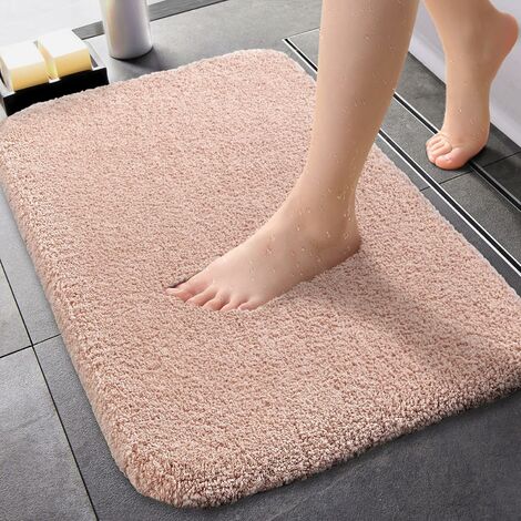 Extra Large Plush Microfiber Non Slip Soft Bathroom Rug, Absorbent Machine  Washable Chenille Bath Mat, Quick Dry Shag Carpet, Great for Bath, Shower,  Bedroom, or Door Mat, Gray, 20 x 32 