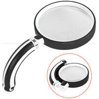 Handheld 10x Magnifying Glass Reading High Definition Illuminated Magnifier, Gold