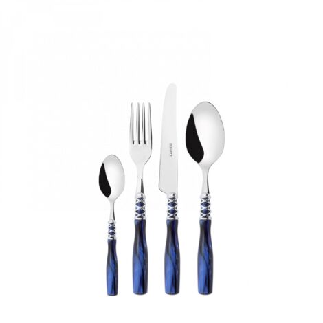 Set posate 24 pezzi in scatola Compact Arianna ghiera cromata Blu Madreperla Bugatti (1/3)