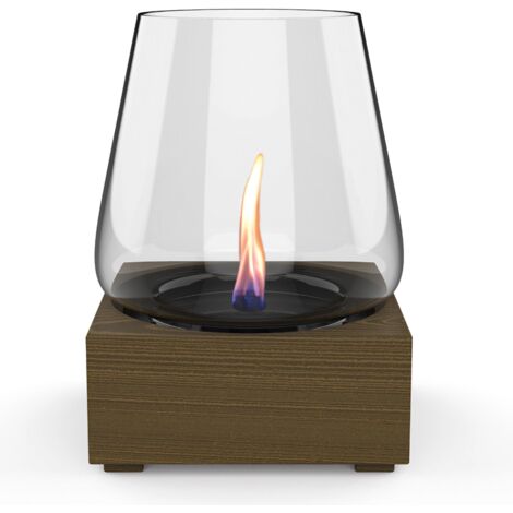 Lanterna Candela Poppy 17 Nero Oak da tavolo ricaricabile con liquido TenderFuel (1/2)