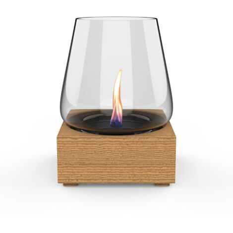 Lanterna Candela Poppy 17 Natural Oak da tavolo ricaricabile con liquido TenderFuel (1/4)