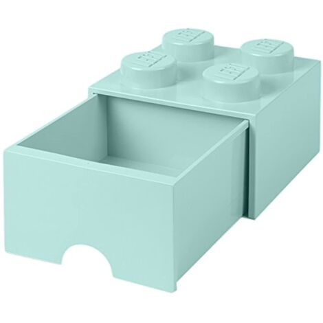 Cassettiera Mattoncino Lego 4 Bottoni, 1 Cassetto, Cassa Portaoggetti Impilabile, 4.7 L