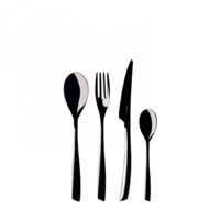 Set posate 24 pezzi in scatola regalo con finestra Riviera Black Diamond Nero PVD Lucido Bugatti
