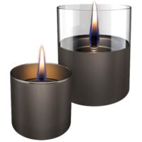 Set con 2 candele da tavolo ricaricabili Lilly 8 &10 Gun metal TenderFuel