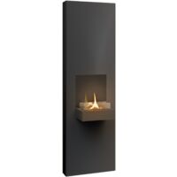 Caminetto da parete ricaricabile Rock Nero Tenderflame