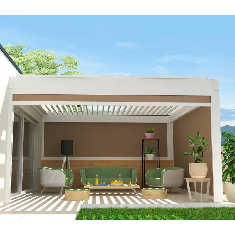 Pergola de pared, aluminio, marron, 3x4 m Murum 3x4m