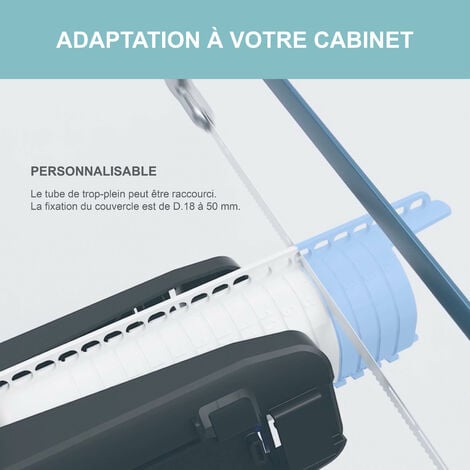 GEBERIT - Mécanisme chasse d'eau à étrier - Double poussoir - Rinçage double touche - Réglage des petits et grands volumes de chasse (3/6L) - Adaptable en hauteur