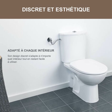 GEBERIT - Mécanisme chasse d'eau à étrier - Double poussoir - Rinçage double touche - Réglage des petits et grands volumes de chasse (3/6L) - Adaptable en hauteur
