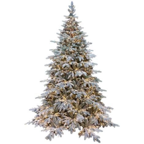 Sapin de Noël  Pin vert enneigé Le Stelle, H 210 cm x L 150 cm, très dense, effet Real-Touch, avec 2500 lumières LED intégrées et base en croix en fer pliable