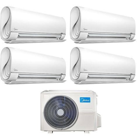 Midea – Climatiseur réversible quadri split 9+9+12+12 – Wi-Fi intégré – R-32 – Capacité 8.21 kW refroidissement – Ultra-silencieux 20 dB(A)