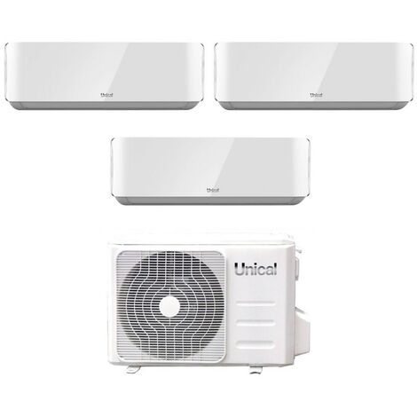Unical Trial Split rèversible Air Conditioner AIR CRISTAL 10+10+10 with KMX4 28HE R-32 Wi-Fi Optional 10000+10000 (1/2)