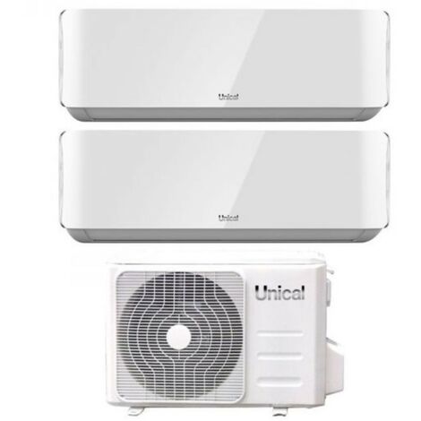 Unical Dual Split rèversible Air Conditioner Series AIR CRISTAL 18+18 with KMX4 36HE R-32 Wi-Fi Optional 18000+18000 (1/4)