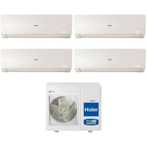 Haier Climatiseur Split rèversible Quadri série FLEXIS PLUS WHITE 12+12+12 avec 4U85S2SR3FA R-32 Wi-Fi intégré Couleur blanc 12000+12000+12000 (1/2)
