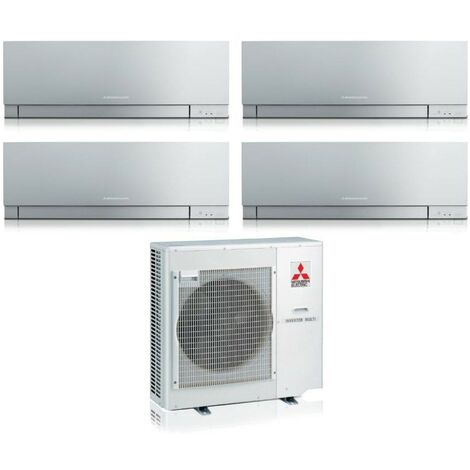 Mitsubishi Electric Quadri Split rèversible Air Conditioner Series KIRIGAMINE ZEN SILVER MSZ-EF 7+9+12+12 avec MXZ-4F72VF R-32 Wi-Fi Integrated Colour Silver 7000+9000+12000 (1/2)