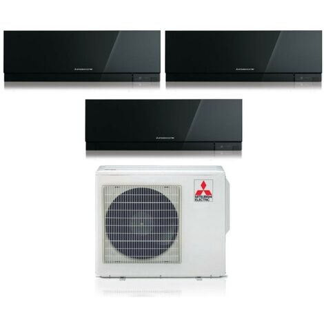 Mitsubishi Electric Trial Split rèversible Climatiseur série KIRIGAMINE ZEN BLACK MSZ-EF 12+12+18 avec MXZ-3F68VF R-32 Wi-Fi intégré Couleur Noir 12000+12000+18000