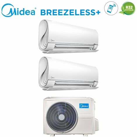 Climatiseur réversible Midea BreezeleSS+ 9+12 – 9000/12000 BTU – Wi-Fi intégré – Technologie de diffusion par micro-trous – Ultra-silencieux 20 dB(A) (1/4)