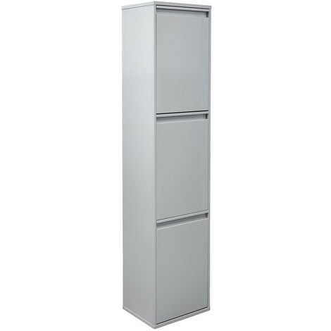 ARREGUI Basic Poubelle de recyclage en acier, poubelle de tri sélectif, 3 seaux, 3 x 17L (51L), Gris CR302-B