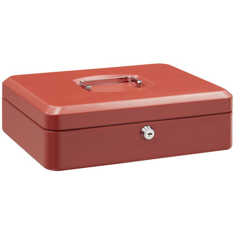 Arregui – Coffret à monnaie en acier émaillé 30 cm – Compartiment pièces amovible – Poignée nickelée pour transport sécurisé - C9244