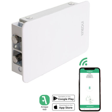 Serrure connectée Bluetooth pour porte d'entrée – Verrou invisible en acier – Installation facile sur bois et métal – Application mobile ARREGUI