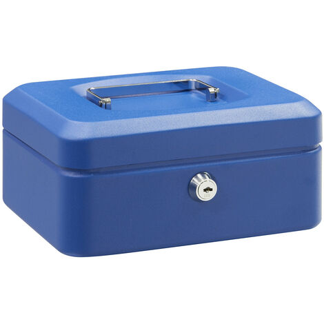 Arregui – Coffret à monnaie en acier émaillé – Compartiment pour pièces et billets – Poignée en acier nickelé – 20 cm – Sécurisé par clé - C9225