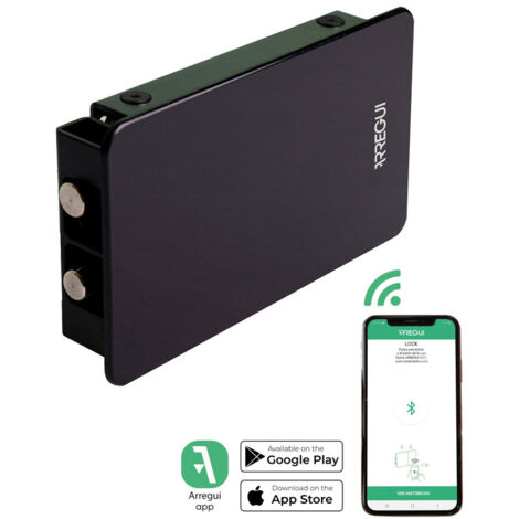 Arregui – Serrure connectée Bluetooth pour porte d'entrée – Verrou électronique invisible – Compatible bois et métal – Installation simple