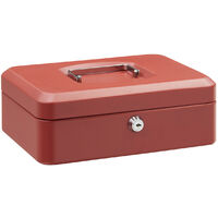 Arregui – Coffret à monnaie en acier émaillé – Compartiment pièces et billets – Poignée en acier nickelé – 25 cm Rouge - C9234