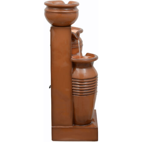 Fontaine 4 Niveaux Solaire Fontaine Solaire Décorative Teamson Home - 4 Niveaux 78 Cm - Éclairage LED - Style Rustique Gris - Jardin Et Terrasse Fountain Parts