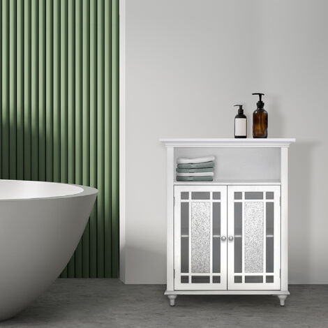 Placard de rangement meuble bas de salle de bain blanc Windsor Teamson Home ELG-529