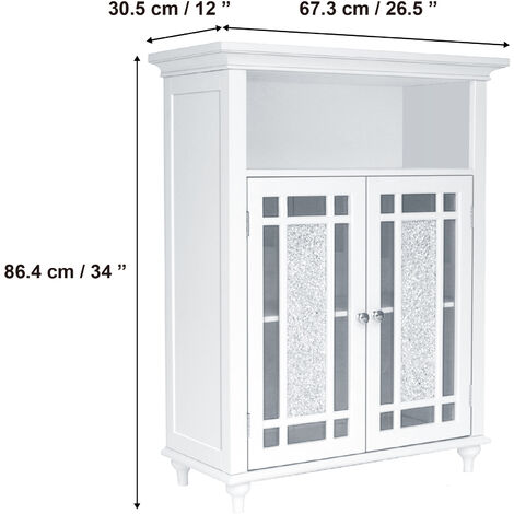 Placard de rangement meuble bas de salle de bain blanc Windsor Teamson Home ELG-529