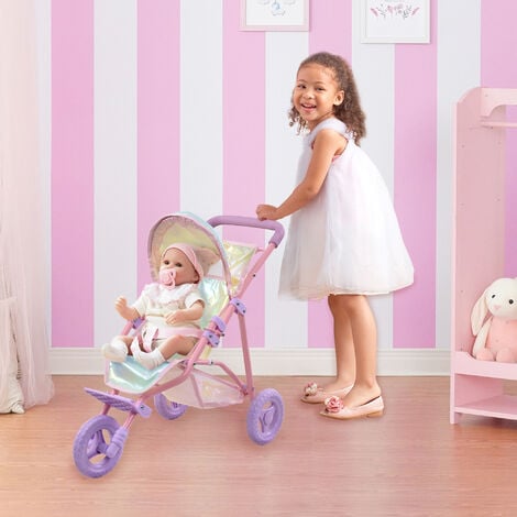 Olivia s Little World Par Teamson Kids Dreamland Landau Poussette Jouet Pour Poupees avec Rangement Pour Enfants