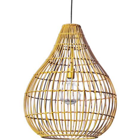 Lampe solaire extérieur jardin suspendue lustre LED IP65 étanche brun Teamson Home PT-OL0002 (1/5)