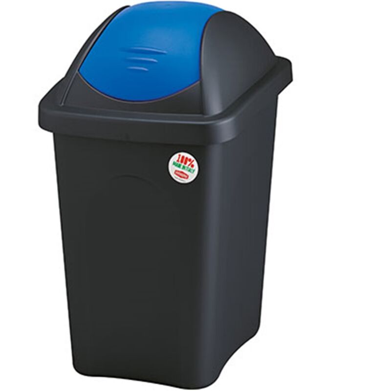 Pattumiera Stefanplast Bascula 60 Litri, Porta Rifiuti Con Coperchio A Bilico, Colore Nero/rosso, 39x39x68 Cm - 6