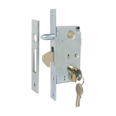 SERRATURA CANCELLO INFILARE A GANCIO 447PB IBFM • B.Q ZINC F.MM 25 C.SAGOM M1+Q8 E.MM 40