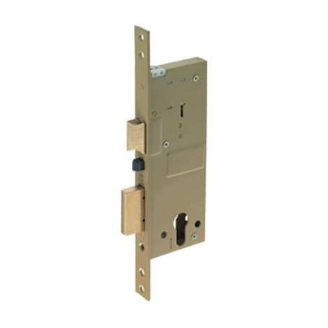 SERRATURA LEGNO INFILARE ELETTRICA 58100 YALE • B.Q OTT. SATINATO F.MM 22 F.SAGOM M2+SCR E.MM 60