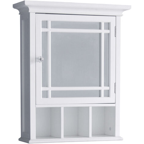 Teamson Home Neal Mueble De Baño Blanco De Madera Con Puerta Espejada 7442