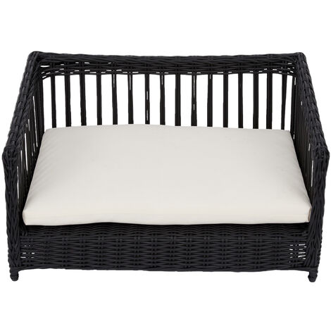 Teamson Pets Clotho Cama Para Mascotas De Ratán Para Interiores Y Exteriores, Sofá Resistente Al Agua Para Gatos o Perros Pequeños Con Cojín Lavable Extraíble Marrón ST-N10006-UK