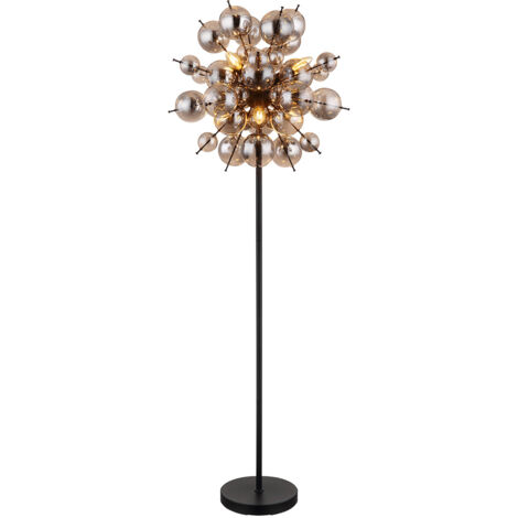 Globo - stehlampe - Udo - schwarz - metall rauchglas - Ø 55cm -