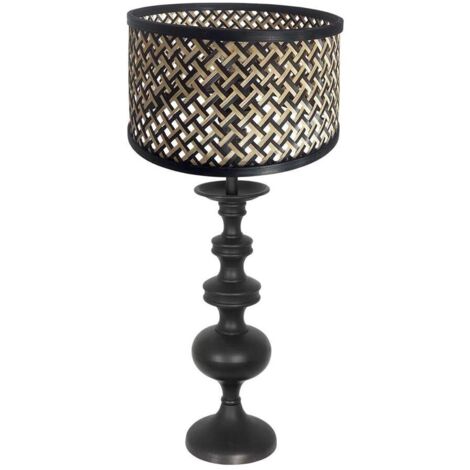 Anne Lighting - tischlampe - Lyons - schwarz - bambus holz - Ø (1/5)