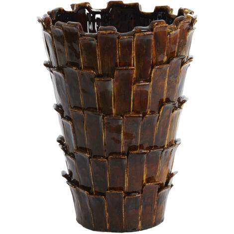 Light & Living BANYA Vase Keramik Glanz Dunkelbraun – Ø33x43 cm (1/5)