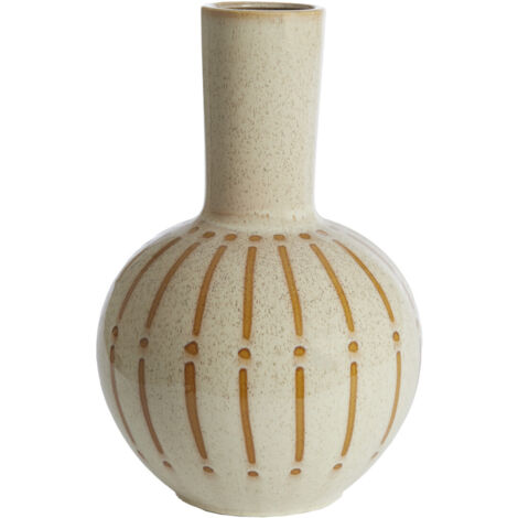 Light & Living Keramikvase ULLOA glänzend crème+braun – Ø34x52 cm (1/5)