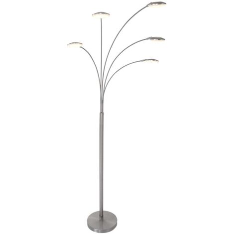 Stehleuchte Standleuchte Beistellechte Designleuchte dimmbar Metall Glas silber